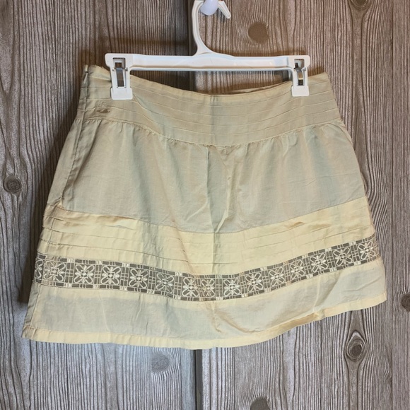 Billabong Skirt 3 Cream Lined Zipper geometric boho a line bohemian beach vacay - Picture 6 of 9